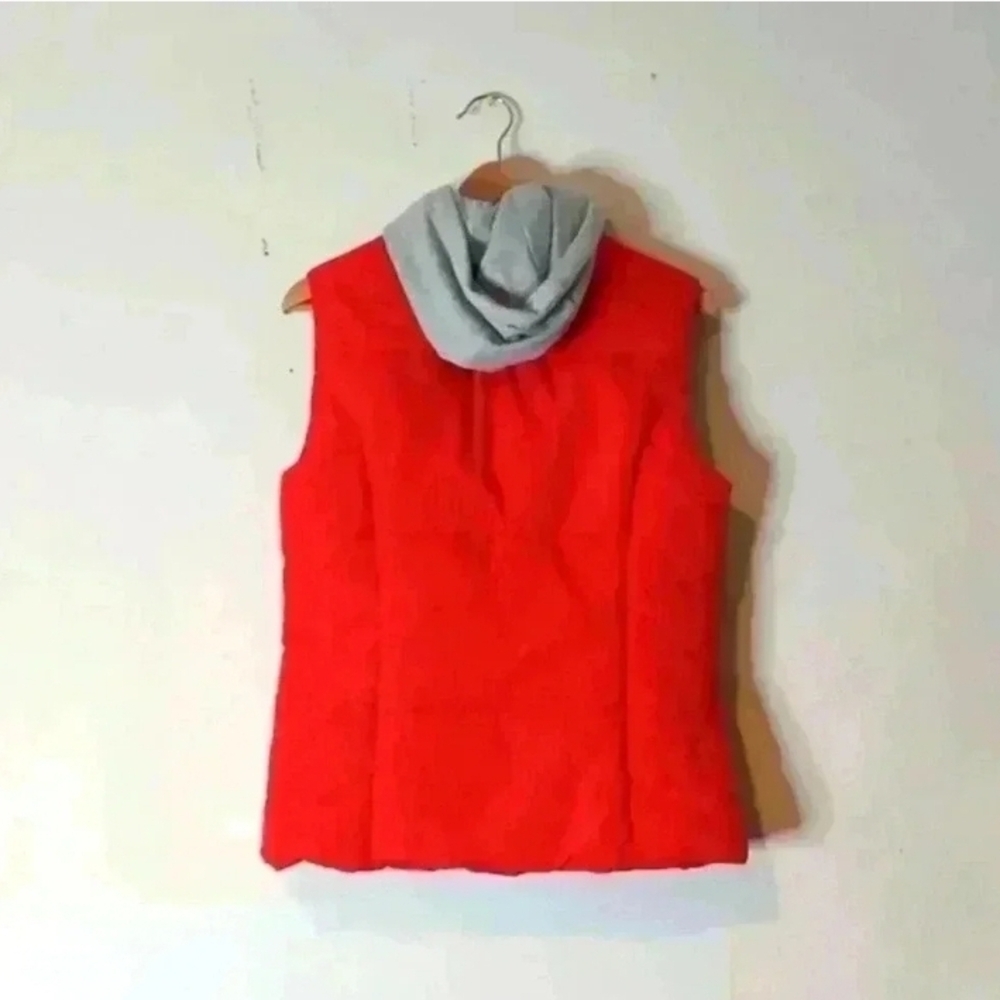 Justice Puffer Vest Girls Cotton Hood Front Zip Red - Picture 2 of 10